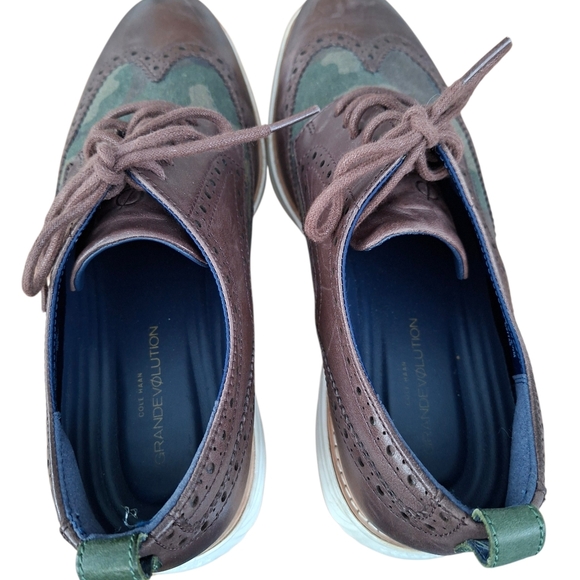 Cole Haan Men's Leather Men’s Casual Brogue Sneakers  Brown & Camouflage - Picture 8 of 13
